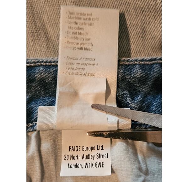 Paige Stella Women's Size 28 Gianna Blue Straight Leg Split Hem Jeans NWT - Picture 12 of 13